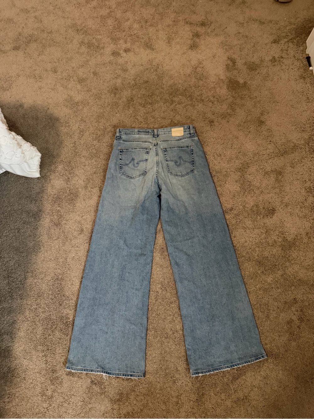 Ag Adriano Goldschmied Light Blue Wide Leg Jeans - Picture 2 of 3
